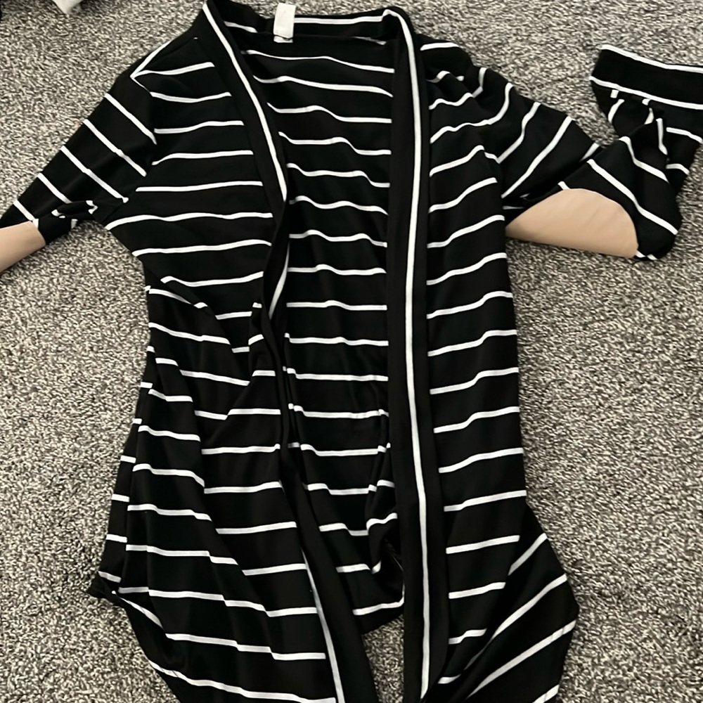 Large striped cardigan